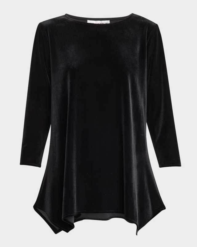 Handkerchief Stretch Velvet Top